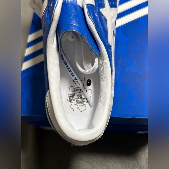 Adidas Bape Blue and White Sneakers New - Picture 10 of 11